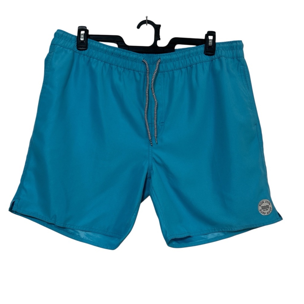 Ron Jon Surf Shop Men's Cyan Blue Mesh-Lined Swim Trunks Board Shorts XL